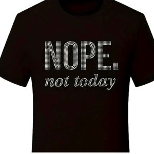 Black Plus Size Rhinestone Short Sleeve T-SHIRT Size 24